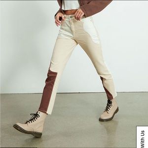NWT Pacsun Eco Tan & Brown Paneled Mom Jeans